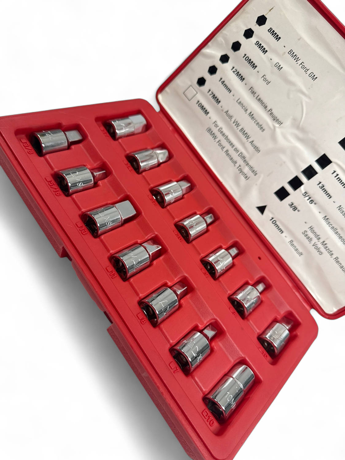 Mac Tools 14 Pc Drain Plug Socket Set, SXHS14B