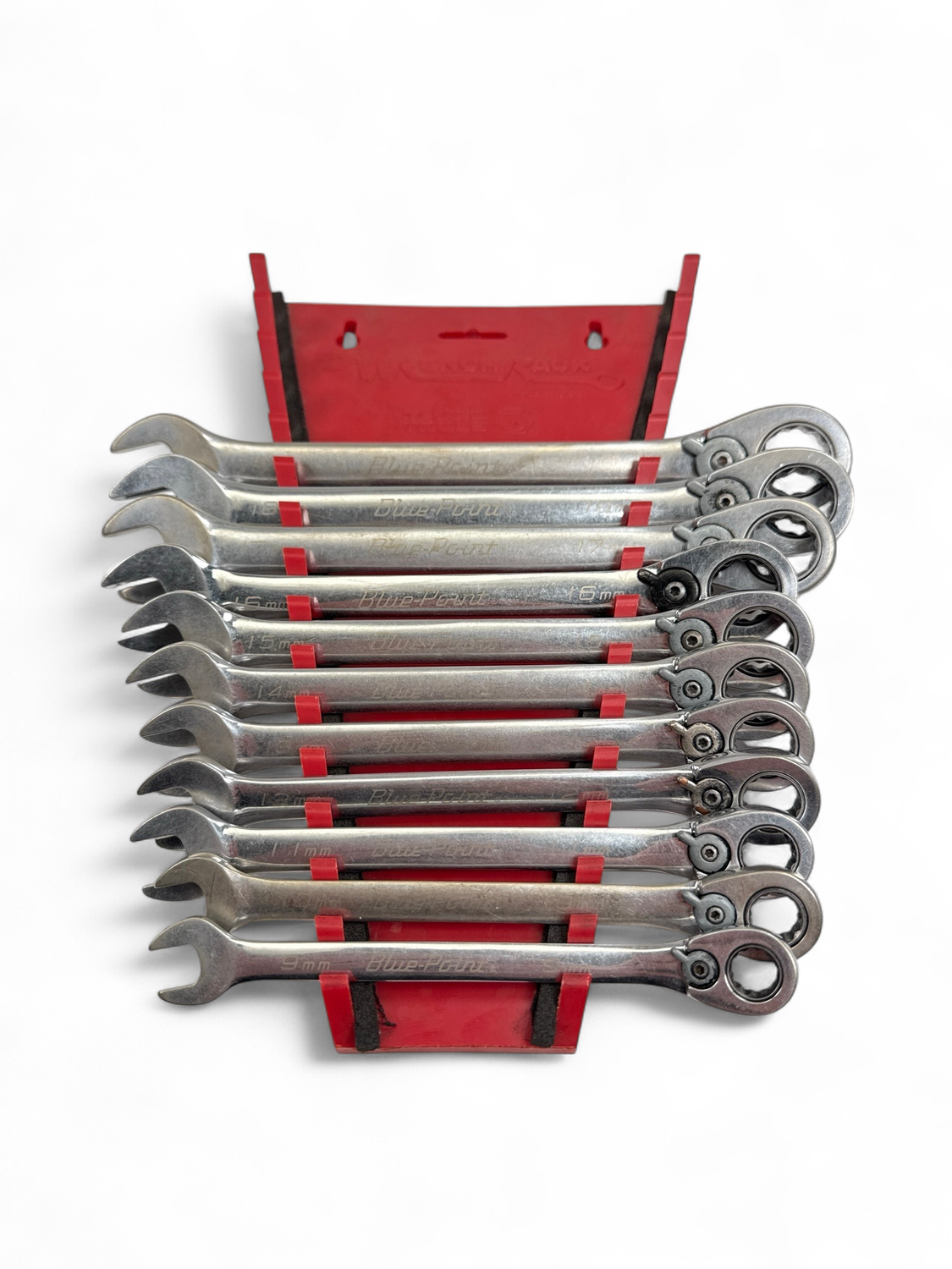 Blue Point 11 Pc. 12-Point Metric 15° Offset Ratcheting Combination Wrench Set (9-19 mm) BOERM712