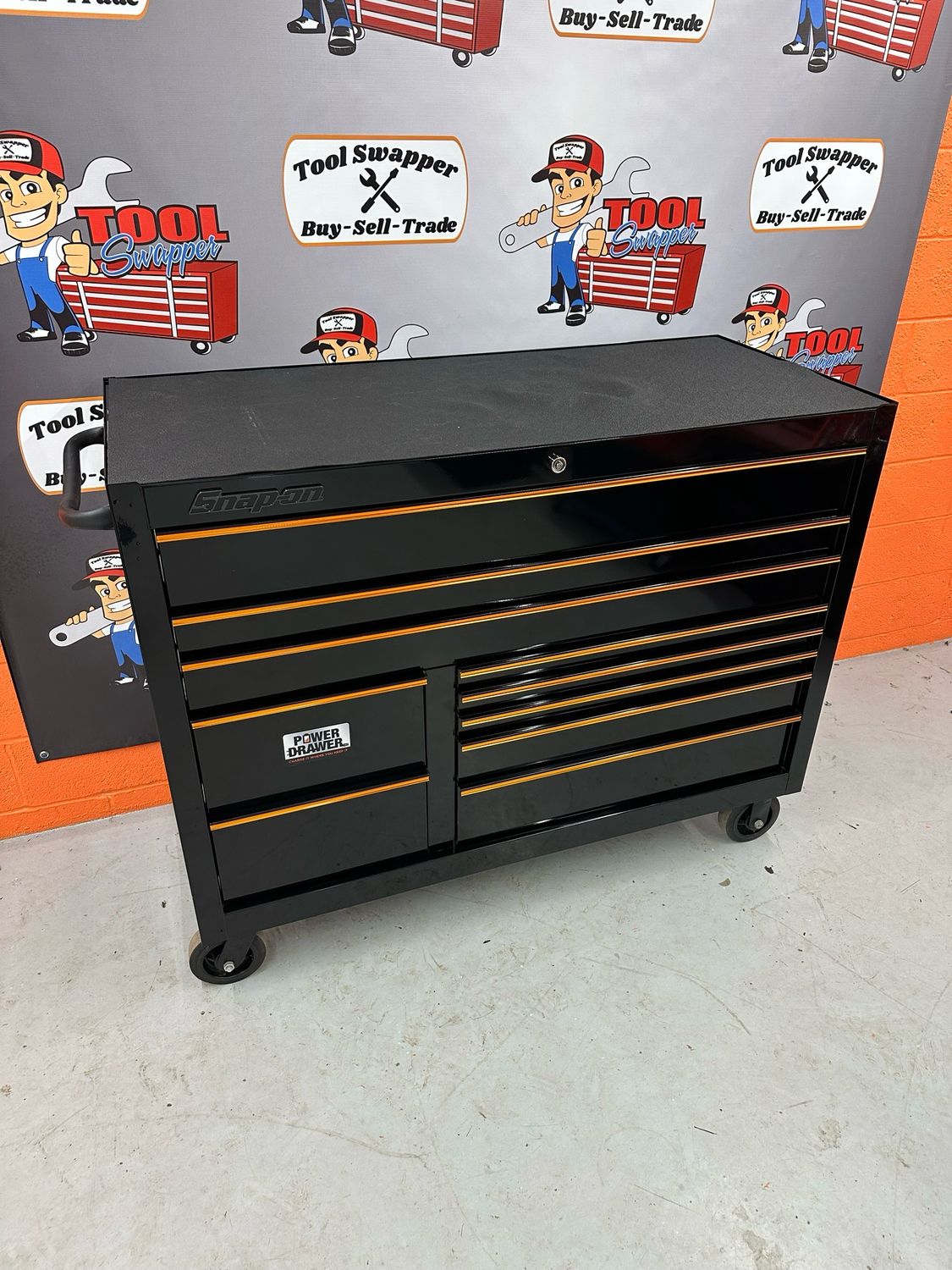 Snap On 55" 10-Drawer Double-Bank Classic Series Three Extra Wide Drawer Roll Cab with Power Drawer and Speed Drawer, KCP1422PXY