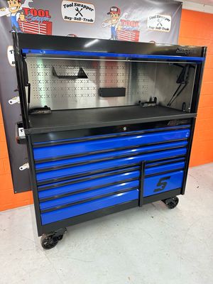 Snap On 68 Snap On 68" 10-Drawer Double-Bank EPIQ™ Series Bed LIner PowerTop™ with LED Light Roll Cab with Work-center, KETN682C3ZEW & KEWN680C0ZEW