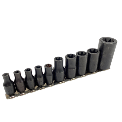 Lisle 10pc External Torx Combination Drive Socket Set (E4 - E18)