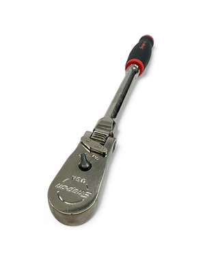 Snap On 3/8" Drive Dual 80 Technology Soft Grip Long Handle Locking Flex-Head Ratchet (Red), FHLX80B