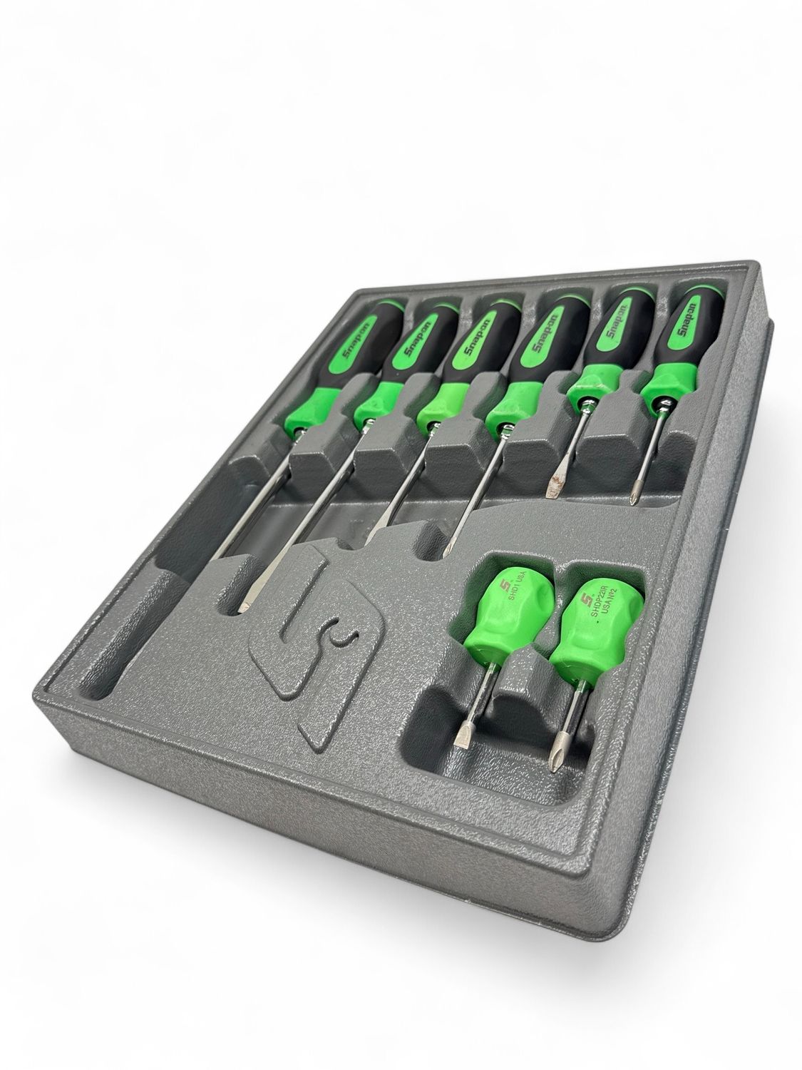 Snap On 8 pc Instinct Soft Grip Combination Screwdriver Set (Green