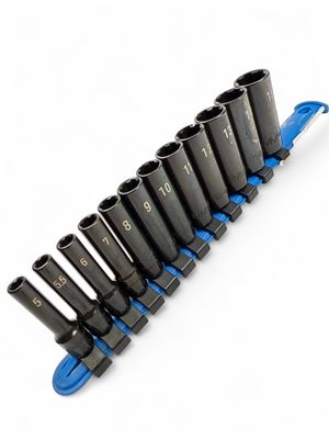 Matco 11pc 1/4" Drive Metric Deep Pro Non-Slip Impact Socket Set, SADPMA12R