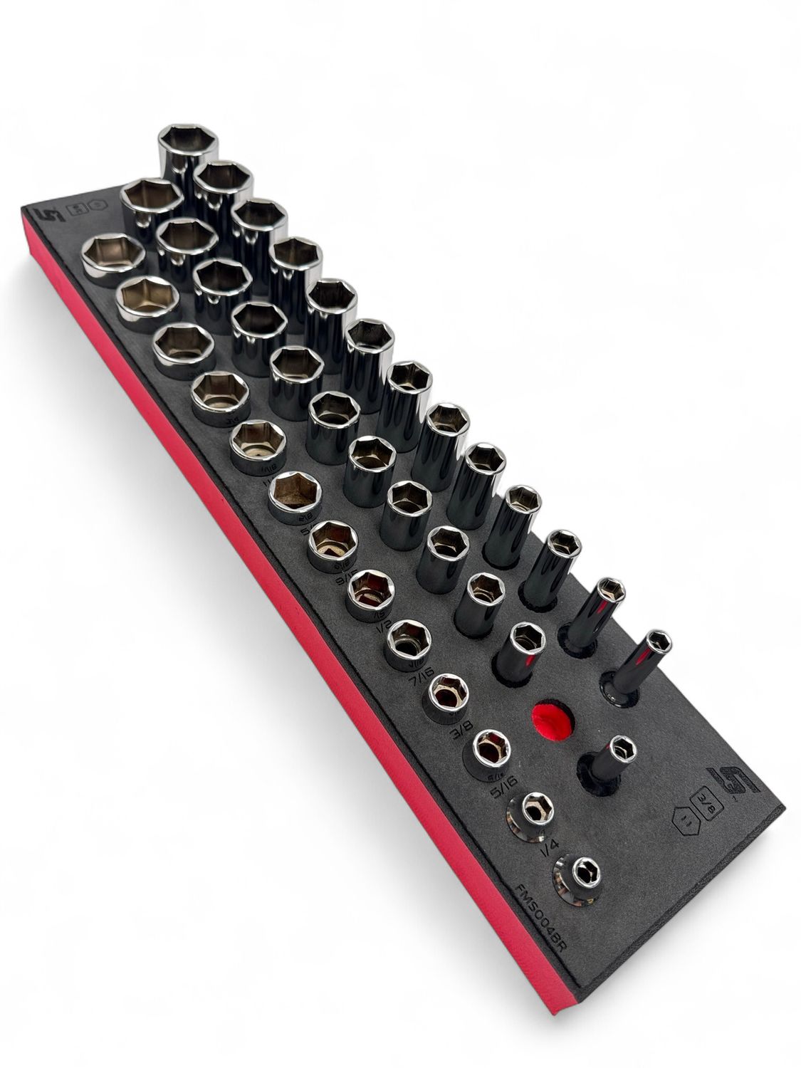 Snap On 39 pc 3/8" Drive 6-Point SAE Flank Drive® Combination Socket Set with PRO-FI™ Organization, (1/4-15/16”), FMSOO4BR