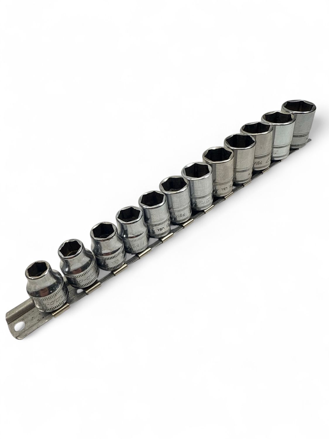 Snap On 12 Pc. 3/8" Drive 6-Point Metric Flank Drive Shallow Socket Set (8-19 mm) 212FSMY