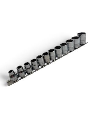 Snap On 12 Pc. 3/8" Drive 6-Point Metric Flank Drive Shallow Socket Set (8-19 mm) 212FSMY