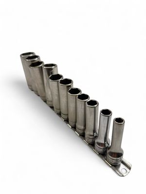 Snap On 11 Pc. 3/8" Drive 6-Point SAE Flank Drive Deep Socket Set (1/4"–7/8") 211SFSY