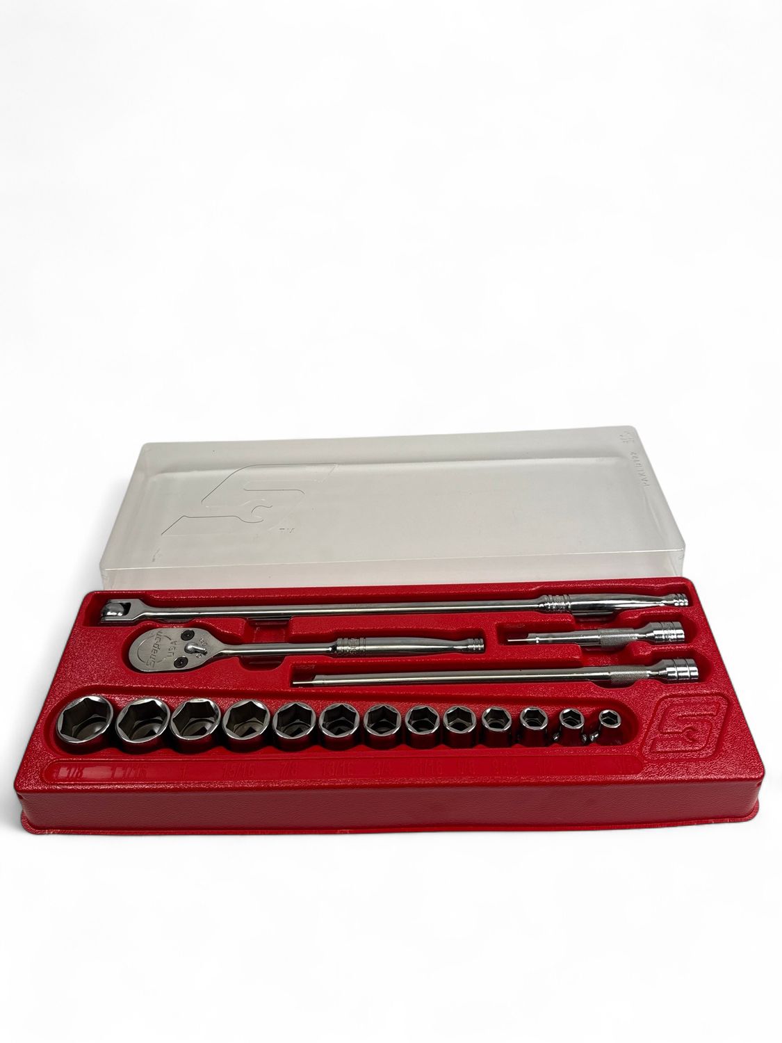 Snap On 17 pc 1/2" Drive 12-Point SAE General Service Socket Set, 317MPC