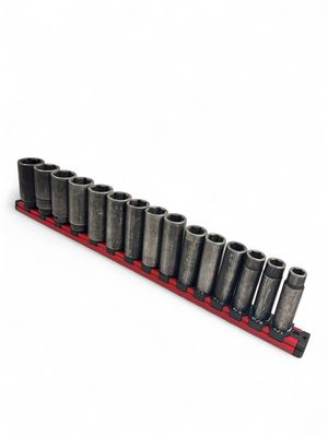 Snap On 15 Pc. 1/2" Drive 6-Point SAE Flank Drive Deep Impact Socket Set (1/2 - 1 3/8") 313SIMA