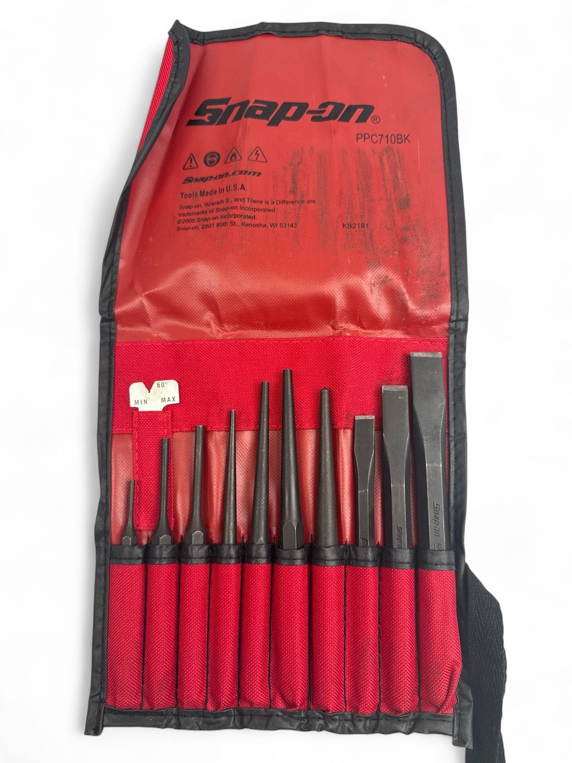 Snap On 11 pc Punch and Chisel Set, PPC710BK
