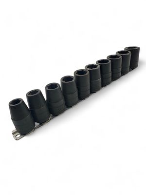 Snap On 10 Pc. 1/2" Drive 6-Point Metric Flank Drive Shallow Impact Socket Set (10-19 mm) 310IMMYA