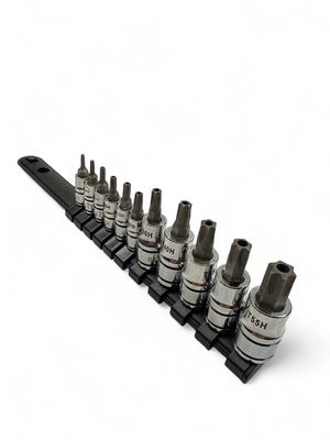 Matco Tools 11PC 1/4” & 3/8” Drive Tamperproof Bit Socket Set, SABTPTX11V