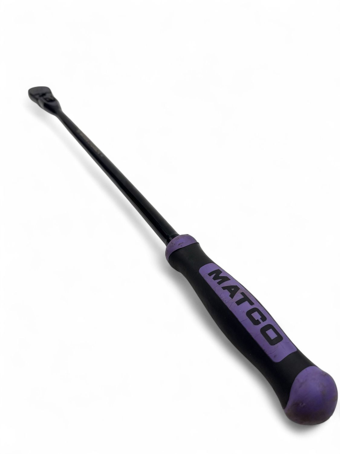 Matco Tools 1/2” Drive 27-3/8” Long 88 Tooth Black Chrome Locking Flex Ratchet With Ergo Handle, CFR248BLFM