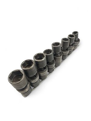 Snap On 8pc 3/8" Drive 6-Point Metric Flank Drive® Shallow Impact Swivel Socket Set (10, 12-15 17-19mm), 207IPFM