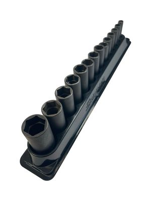 Snap On 14 Pc. 3/8" Drive 6-Point Metric Flank Drive Deep Impact Socket Set (8-19, 21 and 24 mm) 214SIMFMYA