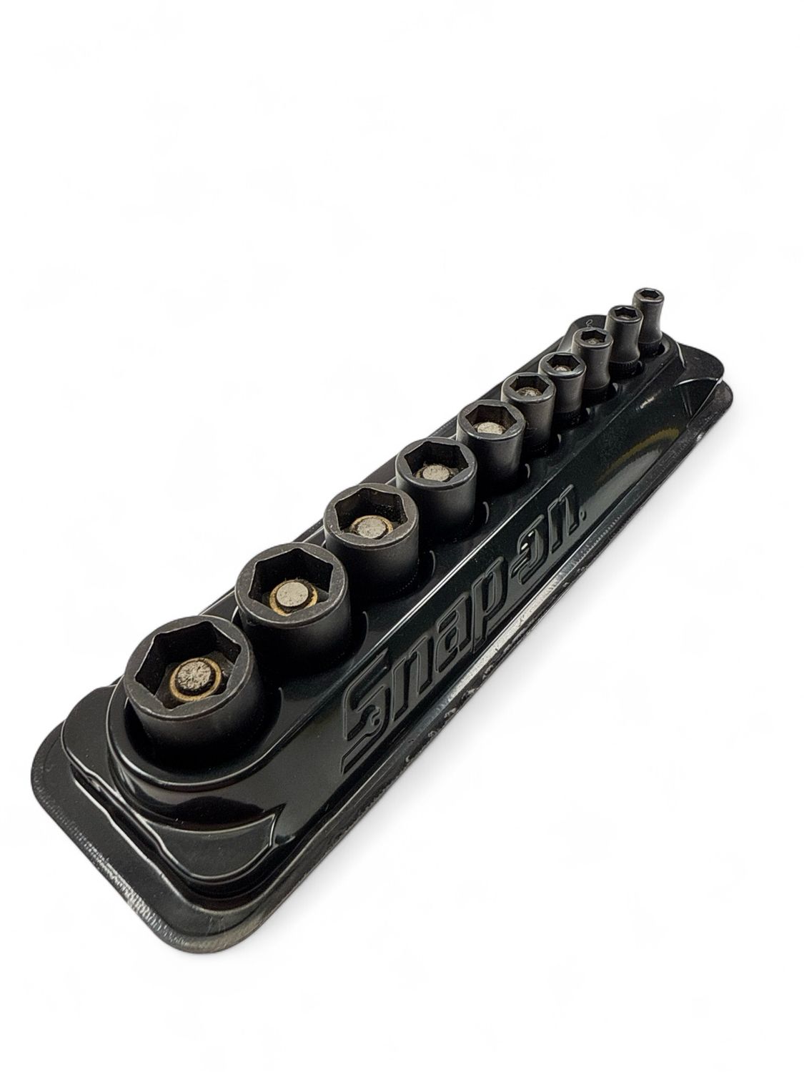 Snap On 10 pc 1/4" Drive 6-Point Metric Flank Drive® Shallow Magnetic Power Socket Set (5-15 mm), 110MGMM