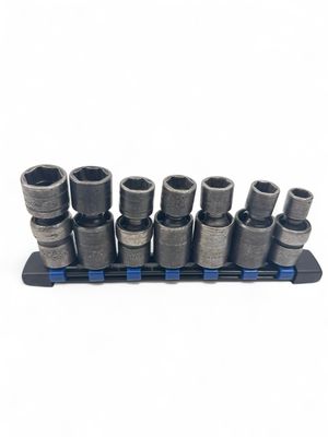 Snap On 7 Pc. 3/8" Drive 6-Point Metric Flank Drive Shallow Impact Swivel Socket Set, 207IPFM