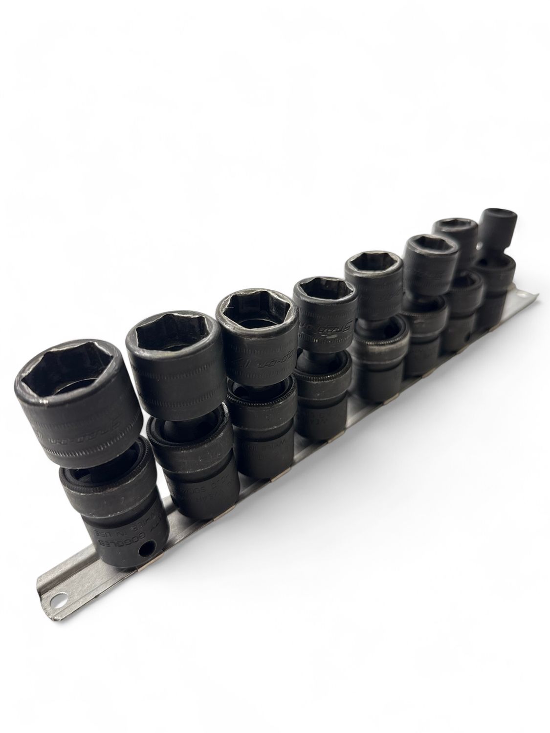 Snap On 8pc 3/8" Drive 6-Point Metric Flank Drive® Shallow Impact Swivel Socket Set (10, 12-15 17-19mm), 207IPFM