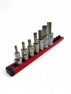 Snap On 7 Pc. 1/2" Drive Metric Hex Bit Standard Socket Driver Set, 307ESAMY