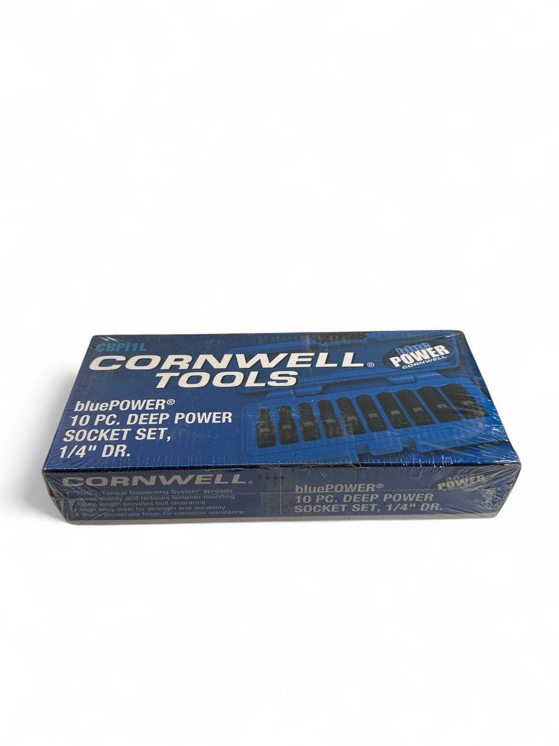 Cornwell 10 Piece 1/4" Drive Cornwell® bluePOWER® SAE Deep Power Socket Set, 6 Point, CBPI1L