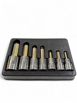 Snap On 7 Pc. 1/2" Drive Metric Hex Bit Standard Socket Driver Set, 307ESAMY
