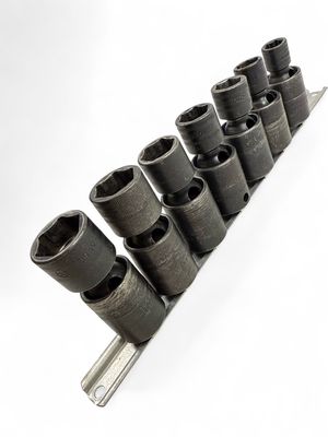 Snap On 7 Pc. 3/8" Drive 6-Point Metric Flank Drive Shallow Impact Swivel Socket Set, 207IPFM