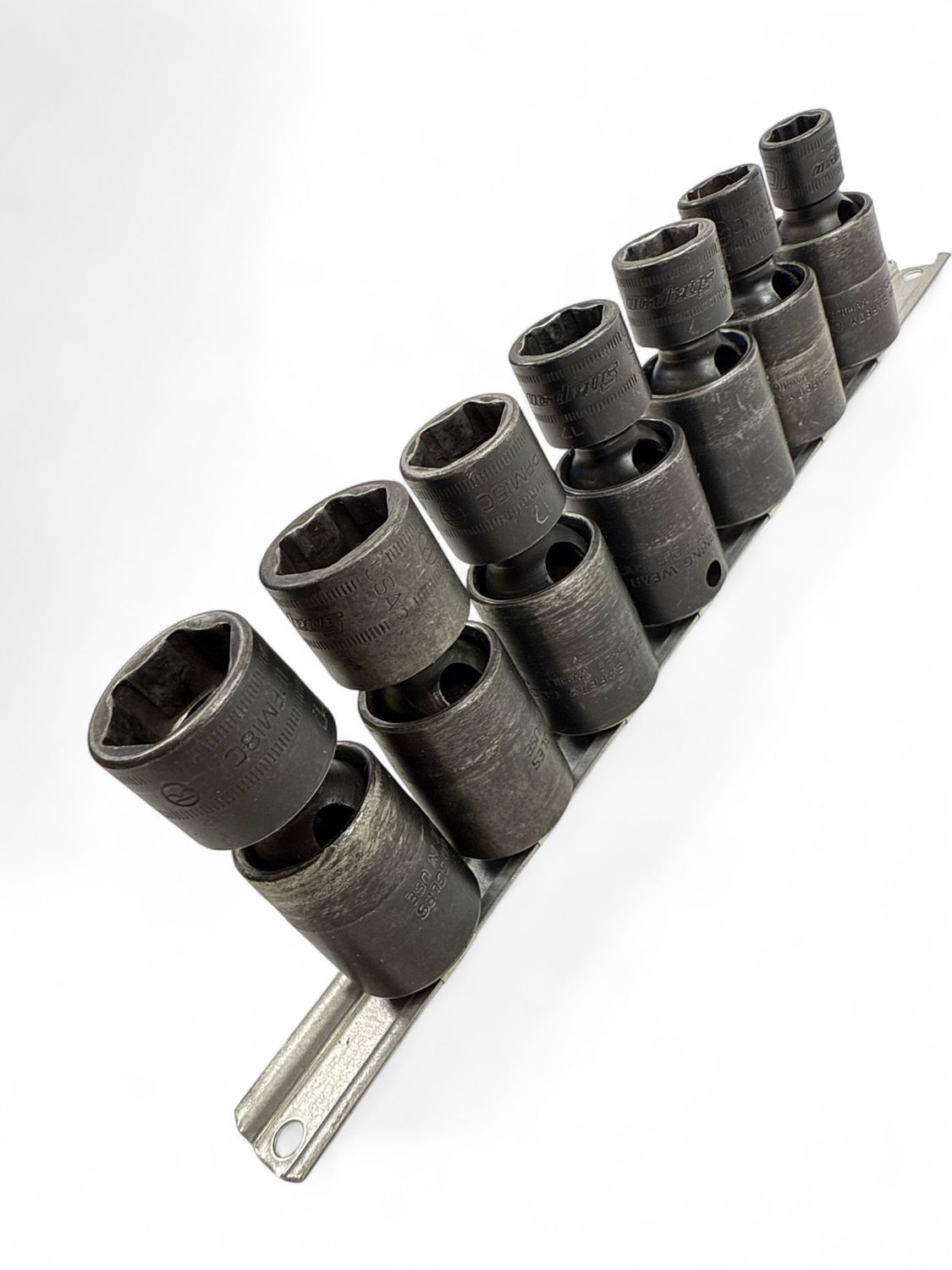 Snap On 7 Pc. 3/8" Drive 6-Point Metric Flank Drive Shallow Impact Swivel Socket Set, 207IPFM