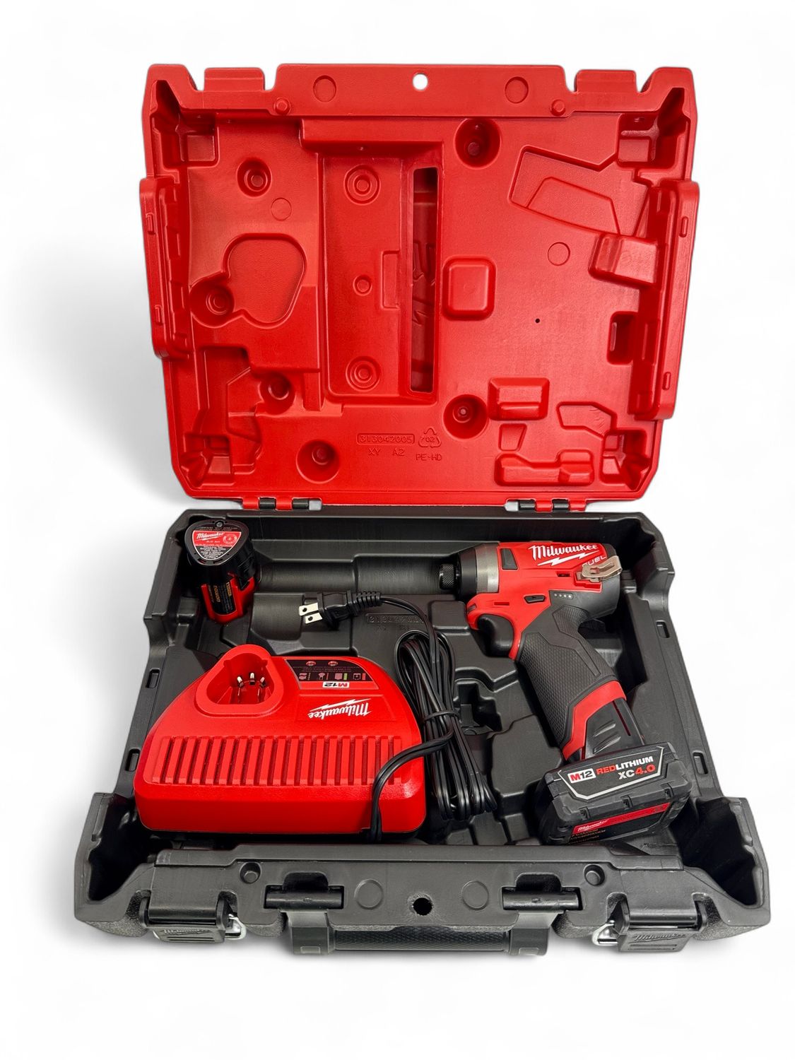 Milwaukee M12 Fuel 1/4" Hex Impact Driver Kit,(2 Batteries, Charger & Case), 2553-22