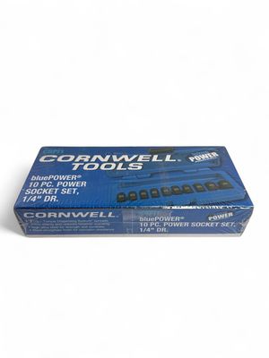 Cornwell 10pc 1/4” Drive SAE Blue Power Socket Set, CBPI1