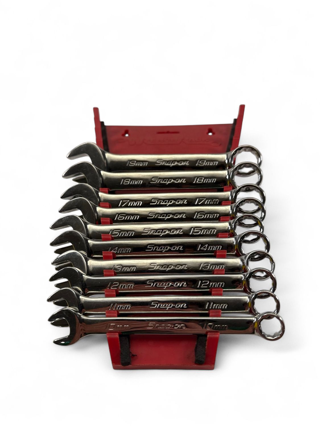 Snap On 10 pc 12-Point Metric Flank Drive Short Combination Wrench Set (10–19 mm), OEXSM710B