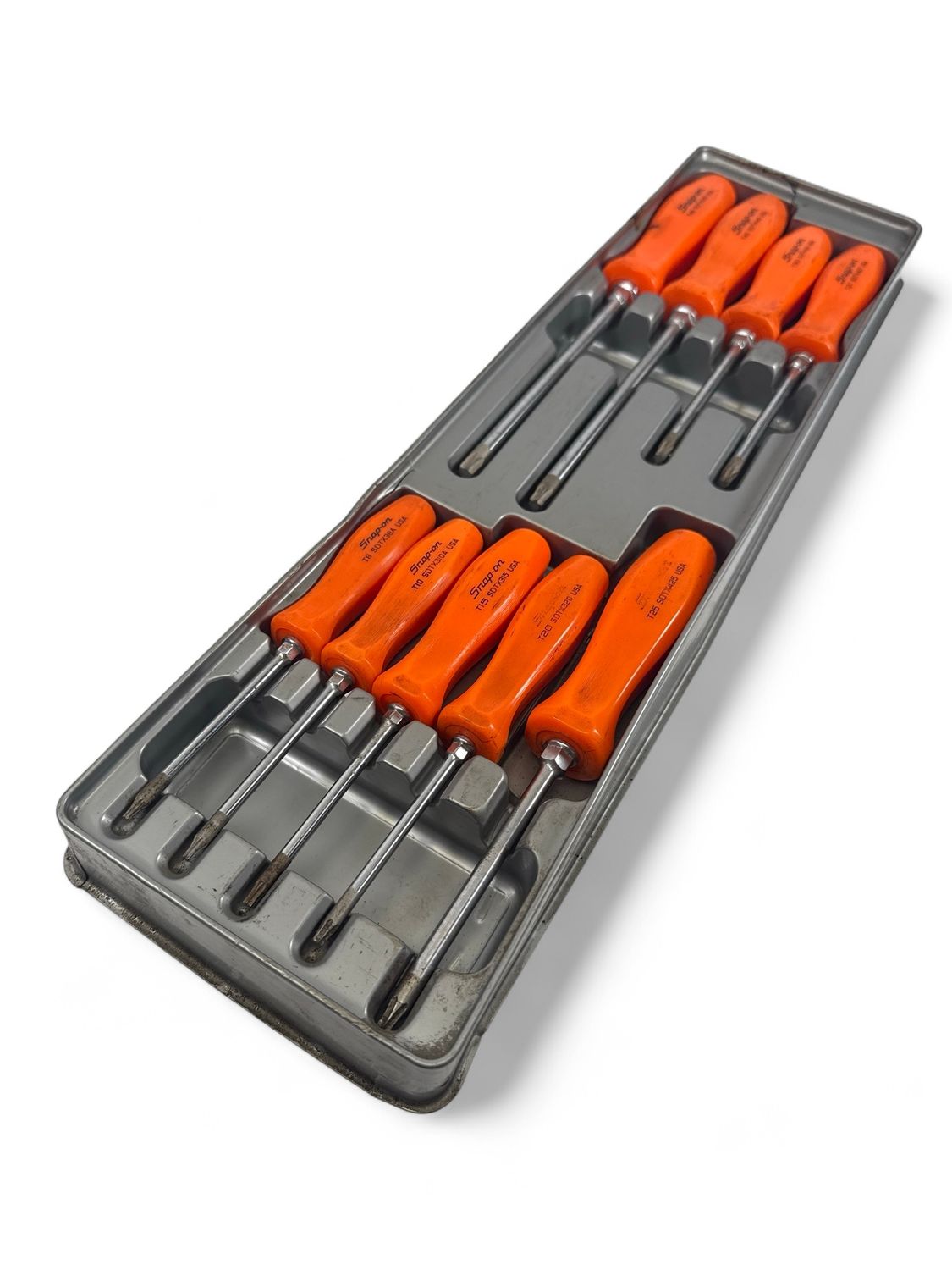 Snap On 9 pc Torx Hard Handle Screwdriver Set (Orange)