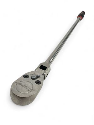 Snap On 1/2" Drive Dual 80 Technology Soft Grip Long Handle Flex-Head Ratchet (Red), SHLF80A