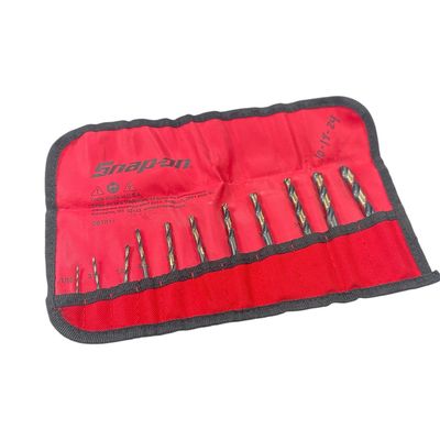 Snap On 11 pc High-Speed Mechanic’s Length 135° Point with Three-Flat Shank Drill Bit Set, DBTR11