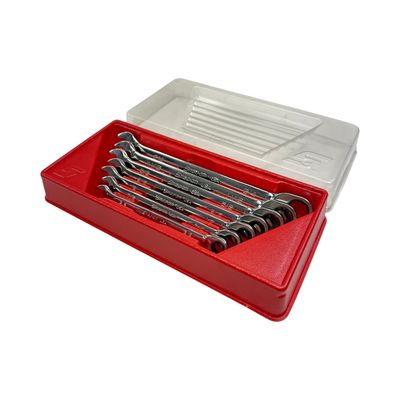 Snap On 7pc 12-Point SAE Flank Drive® Plus 0° Offset Non-Reversing Ratcheting Combination Wrench Set (3/8–3/4"), OXR707A