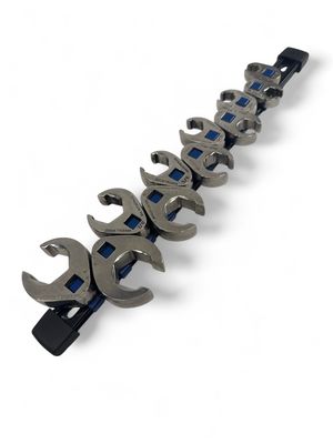 Snap On 11pc 3/8" Drive 6-Point SAE Flank Drive® Flare Nut Crowfoot Wrench Set (3/8–1”)