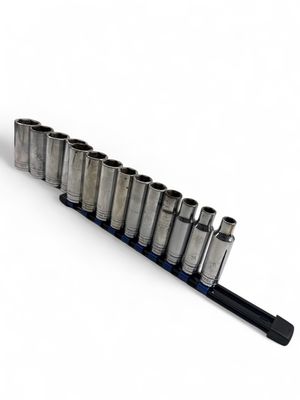 Snap On 13 Pc. 1/2" Drive 6-Point SAE Flank Drive Deep Socket Set (3/8-1-1/8") 313TSYA