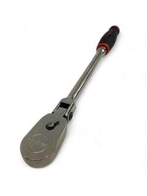 Snap On 3/8" Drive Dual 80 Technology Soft Grip Long Handle Flex-Head Ratchet (Red), FHLF80