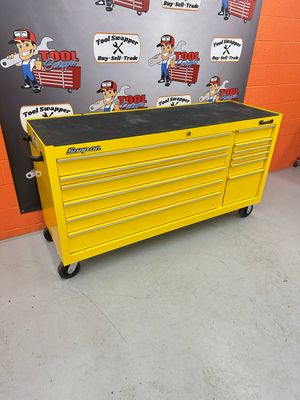 Snap On 73" 12-Drawer Double-Bank Classic Series 96 Roll Cab (Ultra Yellow), KRA2432PES