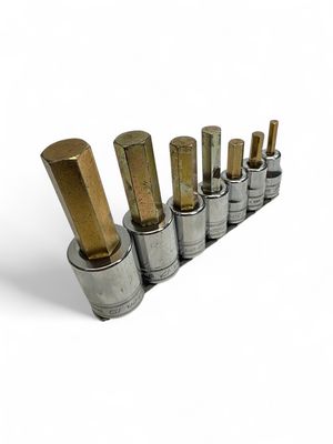 Snap On 7 pc 1/2" Drive Metric Hex Bit Standard Socket Driver Set, 307ESAMY