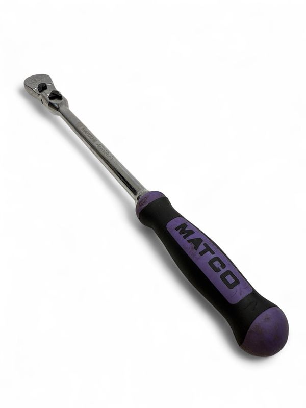 Matco 1/4" Drive 10-3/4" EIGHTY-8 Tooth Locking Flex Ratchet With Ergo Handle, AFR98LF