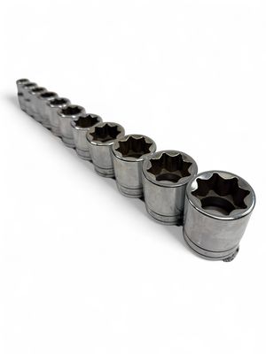 Snap On 11pc 1/2” 8pt Drive Double Square Socket Set, (3/8”-1”)