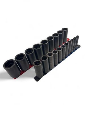 Snap On 20 pc 1/2" Drive 6-Point SAE Flank Drive® Deep Impact Socket Set (3/8-1-9/16"), 320SIM