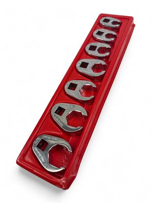 Snap On 7 pc 3/8" Drive 6-Point SAE Flank Drive Flare Nut Crowfoot Wrench Set (3/8-3/4"), 207SFRH