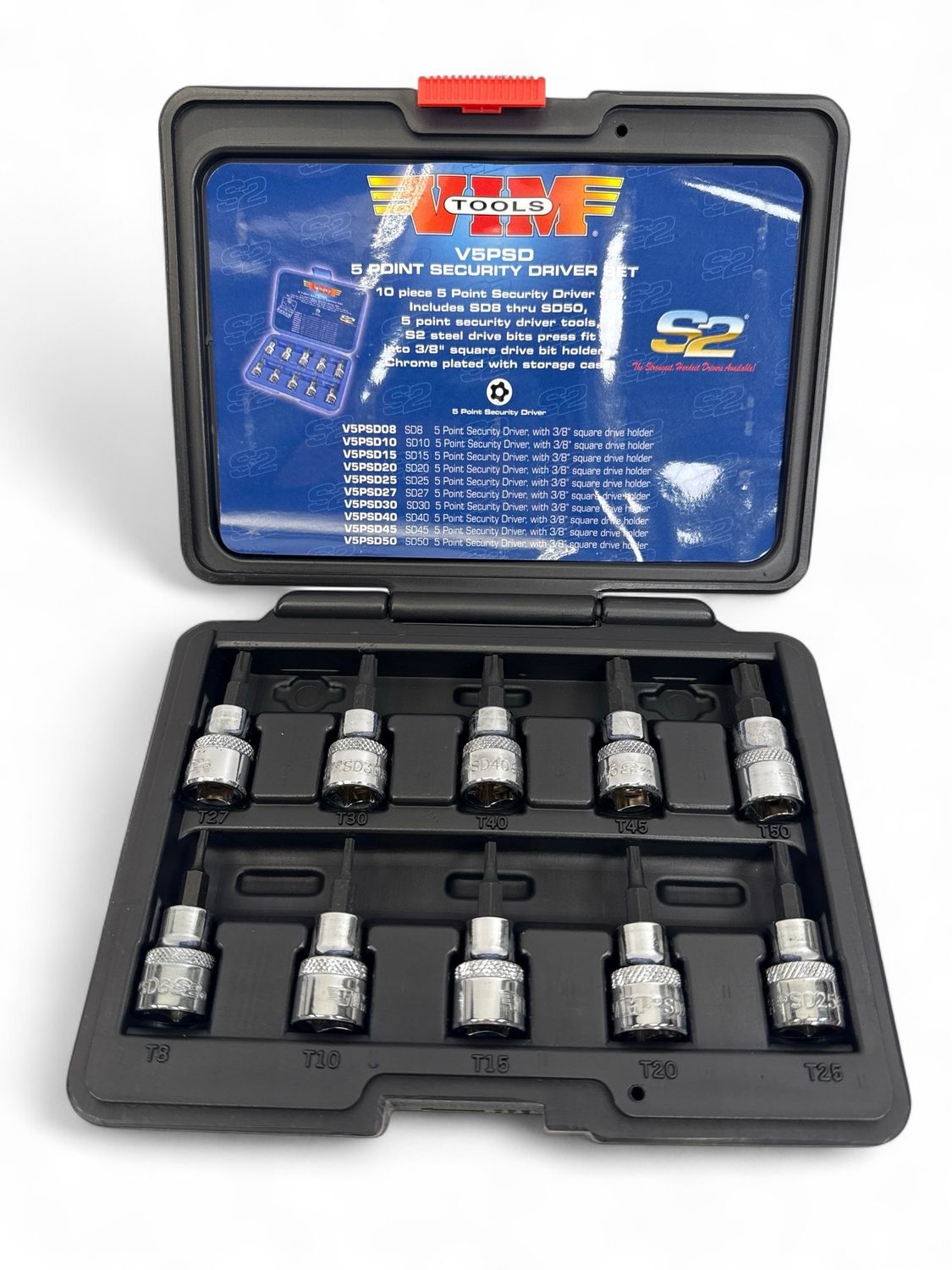 VIM Tools 10 Pc 5 Point Security Driver Set, (SD8-SD50), V5PSD