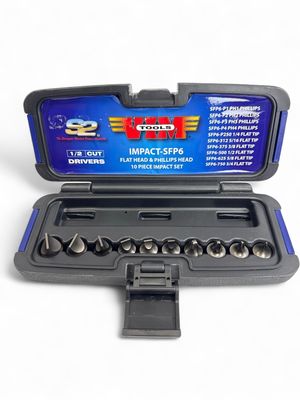 VIM Tools 10 Pc Flat Head And Phillips Head Impact Set, IMPACT-SFP6