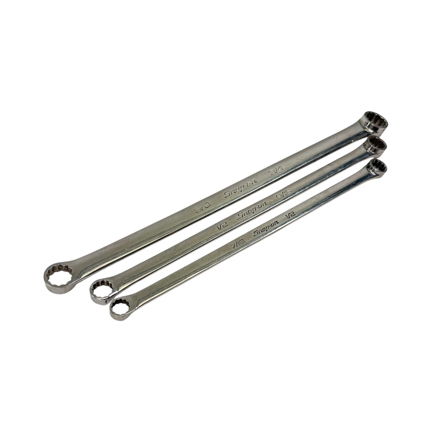 Snap On 3 pc 12-Point SAE Flank Drive® High-Performance 15° Offset Box Wrench Set (7/16-3/4")