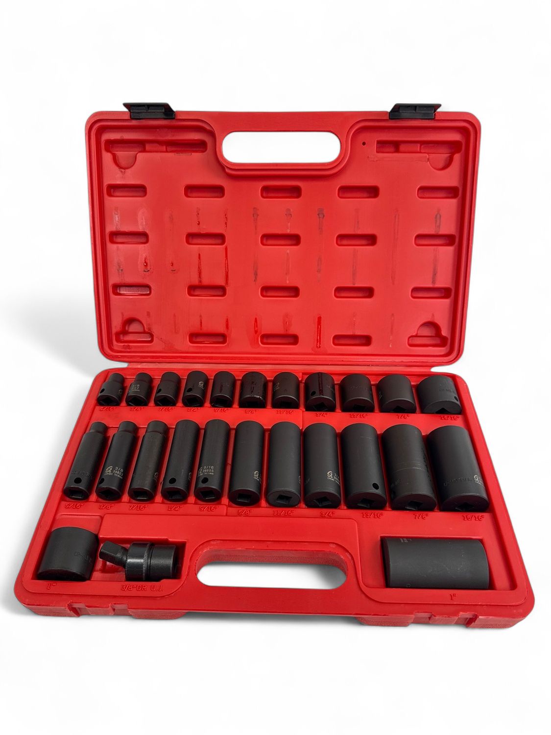 Sunex 25 Pc 3/8” Drive Impact Socket Set 12 Point SAE, 3326