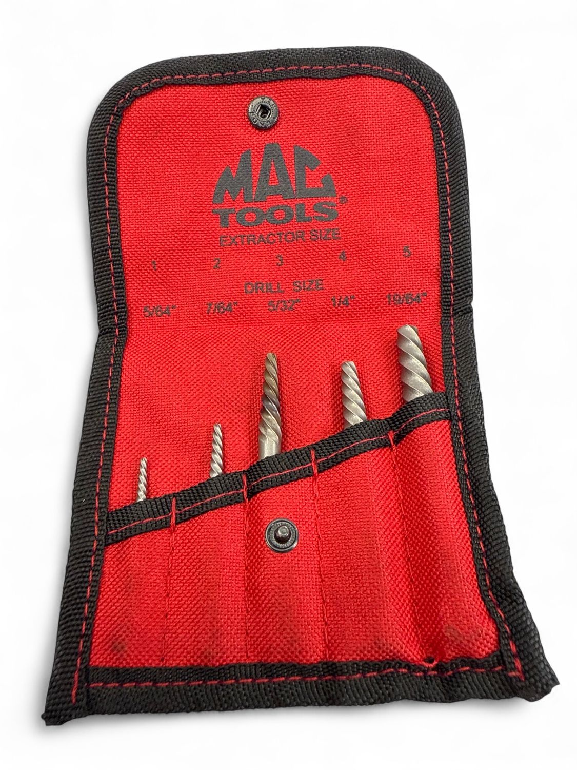 Mac Tools 5 Pc Spiral Flute Screw Extractor Set, SPEX5S