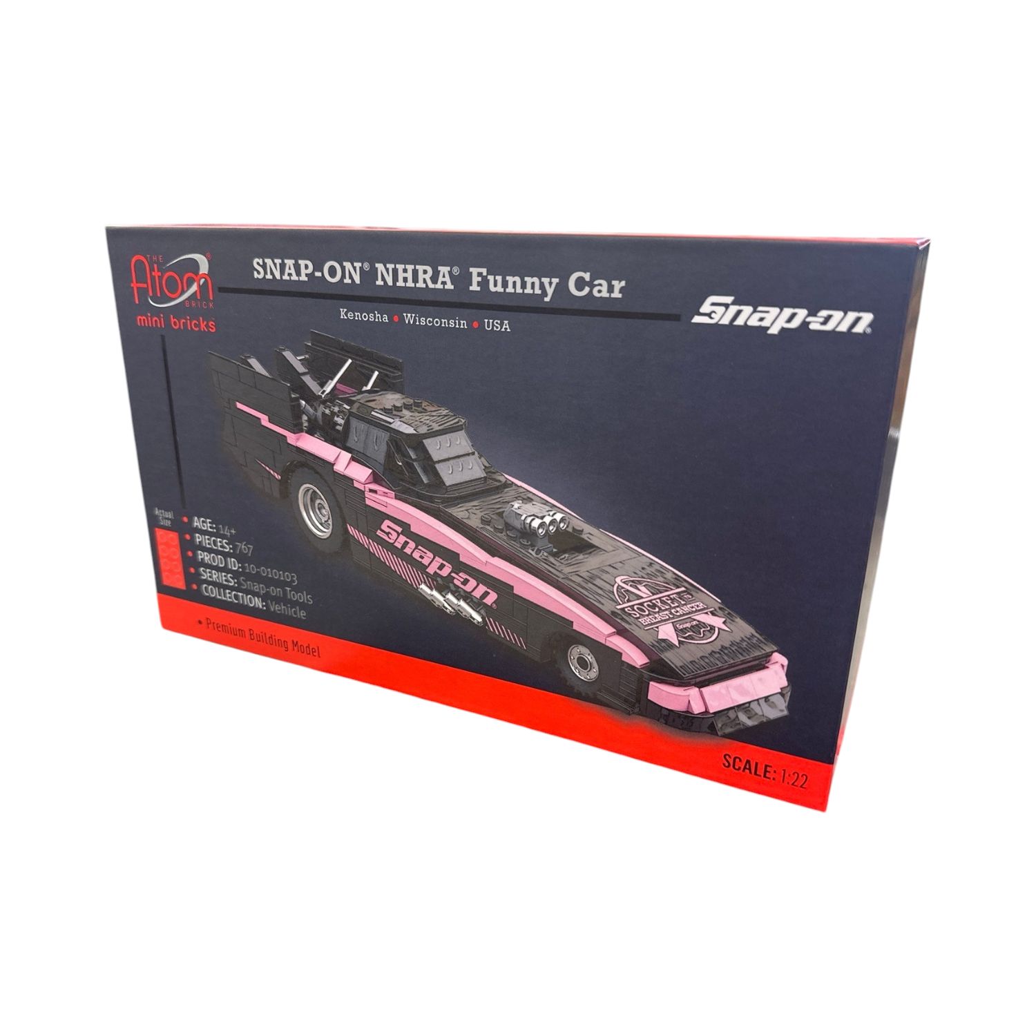 Snap on NHRA PINK Funny Car Atom Brick Building Set, SSX24P139